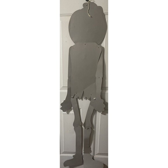 VINTAGE SKELETON JACK O’ LANTERN SPIDERWEB SUIT HALLOWEEN DECORATION DIE CUT 60” - Picture 10 of 13